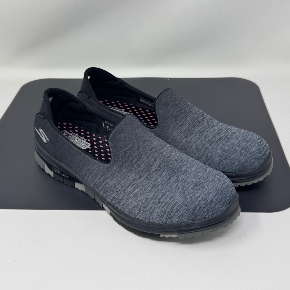 Sketches GoFlex Walk Black/Gray shoe 14018 size 7
